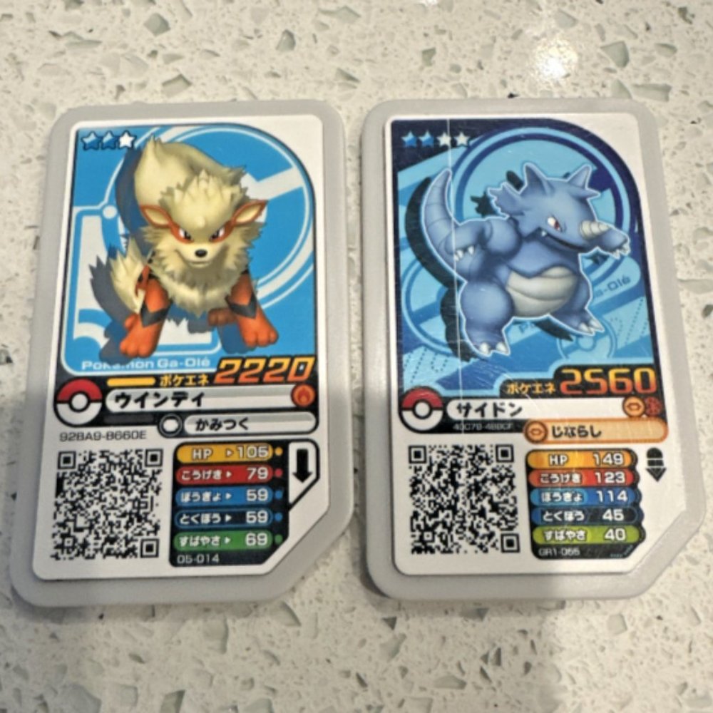 Pokemon Ga-ole Rhydon Gaole Disk 2560 & Arcanine Gaore 2220 Japanese Nintendo‎
